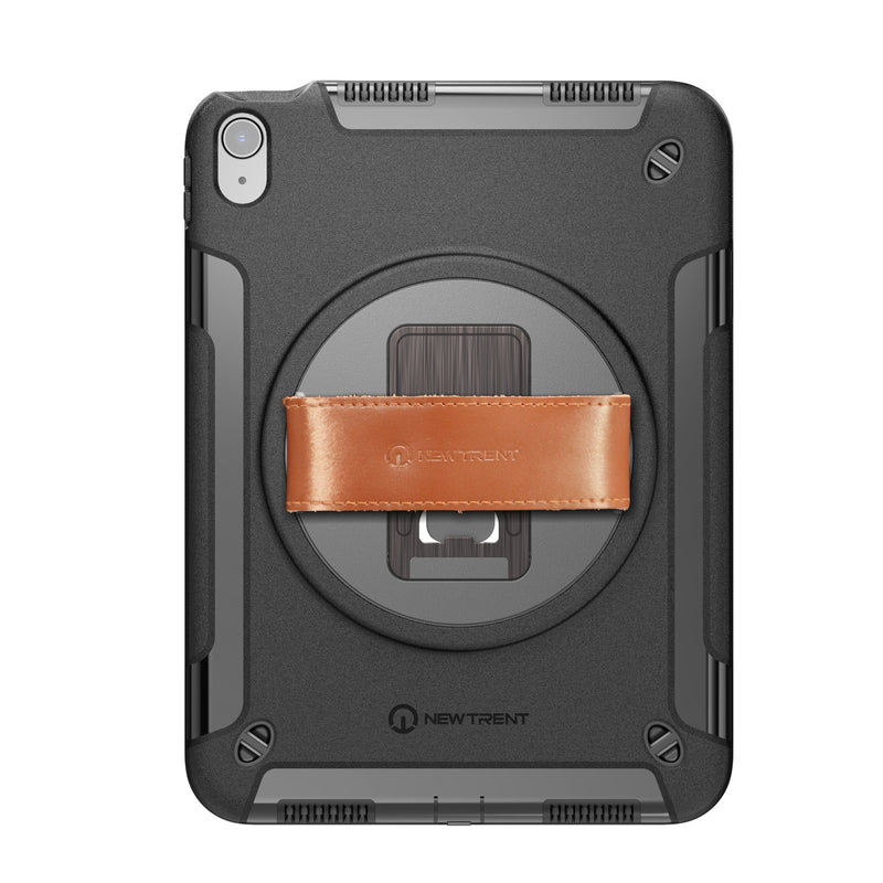 Gladius iPad Air 11-inch (M3 2025 / M2 2024, 7th / 6th Gen) Rugged Case | Built-in Screen Protector, 360° Rotating Kickstand, Genuine Leather Hand Strap, Detachable Shoulder Strap – NT606GR